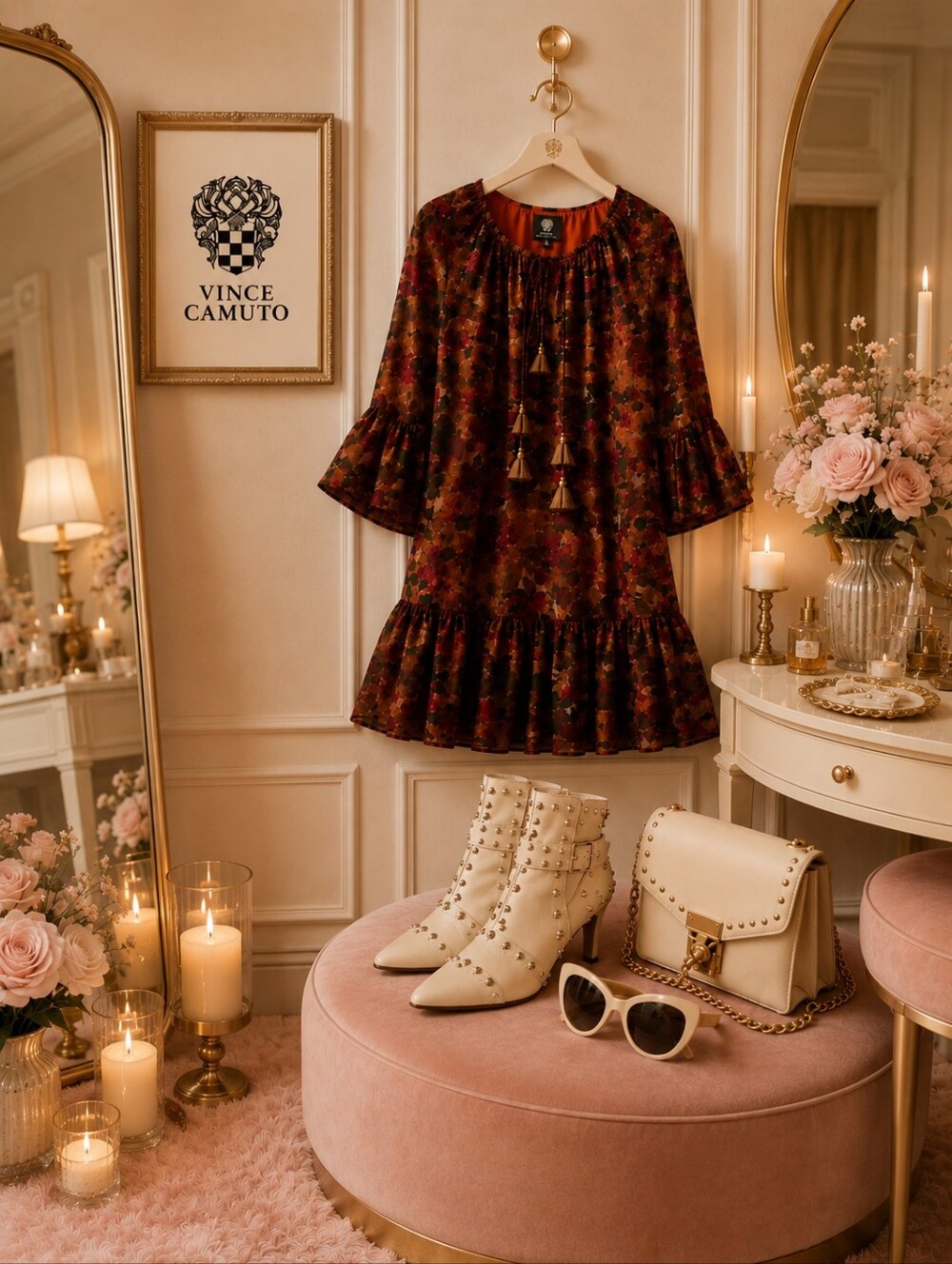 Vince Camuto Sheer Floral Boho Mini Dress Size 14 Flowing Romantic EUC $128Retai - Picture 8 of 9